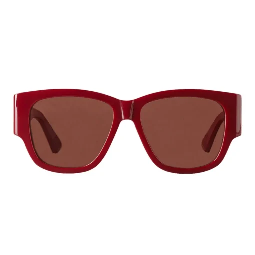 Bottega Veneta - Acetate D Design Sunglasses - Bordeaux Red - Sunglasses - Eyewear - Avvenice