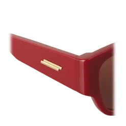 Bottega Veneta - Acetate D Design Sunglasses - Bordeaux Red - Sunglasses - Eyewear - Avvenice