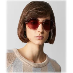 Bottega Veneta - Acetate Round Oversize Sunglasses - Pink - Sunglasses - Eyewear - Avvenice^ Sunglasses & Eyewear