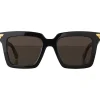 Bottega Veneta - Acetate Square Oversize Sunglasses - Black Grey - Sunglasses - Eyewear - Avvenice^ Sunglasses & Eyewear