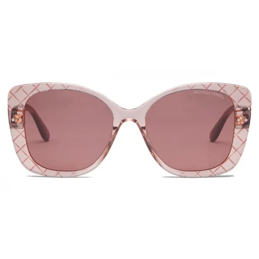 Bottega Veneta - Acetate Square Oversize Sunglasses - Pink - Sunglasses - Eyewear - Avvenice