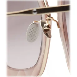 Bottega Veneta - Acetate Square Oversize Sunglasses - Brown Gold - Sunglasses - Eyewear - Avvenice