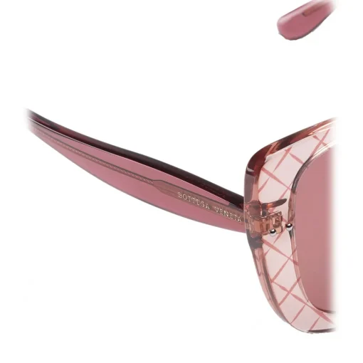 Bottega Veneta - Acetate Square Oversize Sunglasses - Pink - Sunglasses - Eyewear - Avvenice