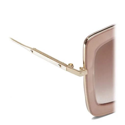 Bottega Veneta - Acetate Square Oversize Sunglasses - Brown Gold - Sunglasses - Eyewear - Avvenice