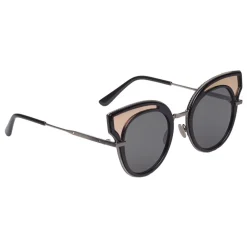 Bottega Veneta - Acetate Transparent Shiny Black Cat Eye Sunglasses - Sunglasses - Eyewear - Avvenice