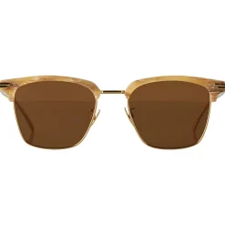 Bottega Veneta - Clubmaster Sunglasses - Brown Gold - Sunglasses - Eyewear - Avvenice^ Sunglasses & Eyewear