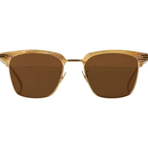 Bottega Veneta - Clubmaster Sunglasses - Brown Gold - Sunglasses - Eyewear - Avvenice^ Sunglasses & Eyewear