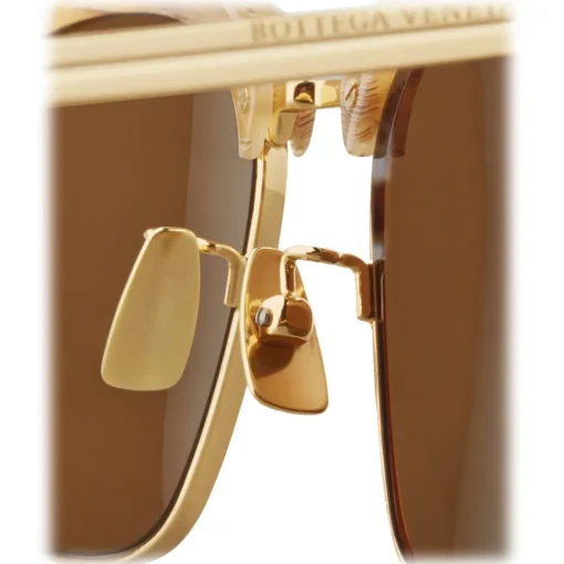 Bottega Veneta - Clubmaster Sunglasses - Brown Gold - Sunglasses - Eyewear - Avvenice^ Sunglasses & Eyewear