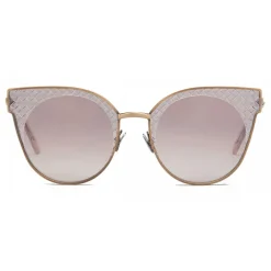 Bottega Veneta - Cross Metal Cat Eye Sunglasses - Bronze - Sunglasses - Eyewear - Avvenice