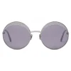 Bottega Veneta - Cross Metal Round Sunglasses - Silver Grey - Sunglasses - Eyewear - Avvenice^ Sunglasses & Eyewear
