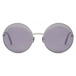 Bottega Veneta - Cross Metal Round Sunglasses - Silver Grey - Sunglasses - Eyewear - Avvenice^ Sunglasses & Eyewear