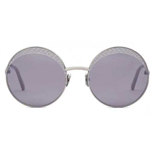 Bottega Veneta - Cross Metal Round Sunglasses - Silver Grey - Sunglasses - Eyewear - Avvenice^ Sunglasses & Eyewear