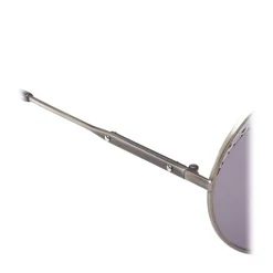 Bottega Veneta - Cross Metal Round Sunglasses - Silver Grey - Sunglasses - Eyewear - Avvenice^ Sunglasses & Eyewear