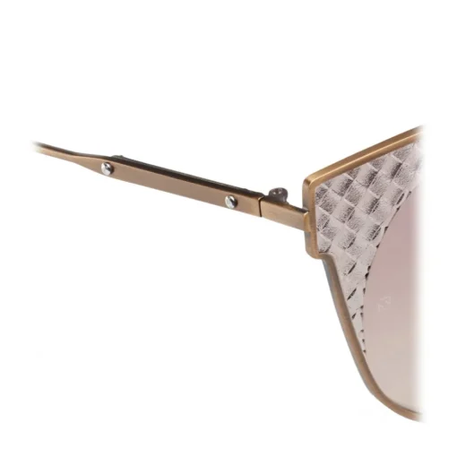 Bottega Veneta - Cross Metal Cat Eye Sunglasses - Bronze - Sunglasses - Eyewear - Avvenice