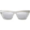 Bottega Veneta - D-Frame Sunglasses - Silver White - Sunglasses - Eyewear - Avvenice