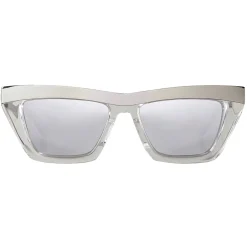 Bottega Veneta - D-Frame Sunglasses - Silver White - Sunglasses - Eyewear - Avvenice