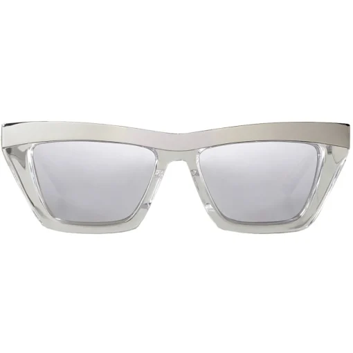 Bottega Veneta - D-Frame Sunglasses - Silver White - Sunglasses - Eyewear - Avvenice