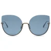 Bottega Veneta - Light Metal Cat Eye Sunglasses - Blue - Sunglasses - Eyewear - Avvenice