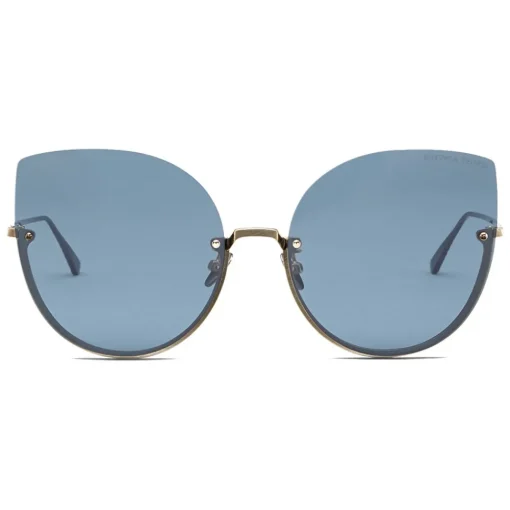 Bottega Veneta - Light Metal Cat Eye Sunglasses - Blue - Sunglasses - Eyewear - Avvenice