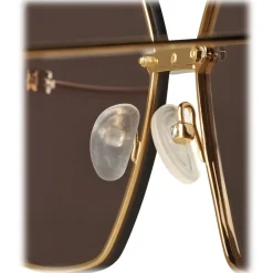 Bottega Veneta - Metal Angular Sunglasses - Grey Gold - Sunglasses - Eyewear - Avvenice