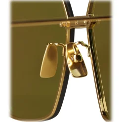 Bottega Veneta - Metal Angular Sunglasses - Green Gold - Sunglasses - Eyewear - Avvenice