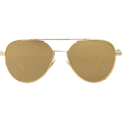 Bottega Veneta - Metal Aviator Sunglasses - Shiny Gold - Sunglasses - Eyewear - Avvenice^ Sunglasses & Eyewear