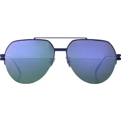 Bottega Veneta - Metal Aviator Sunglasses - Blue - Sunglasses - Eyewear - Avvenice