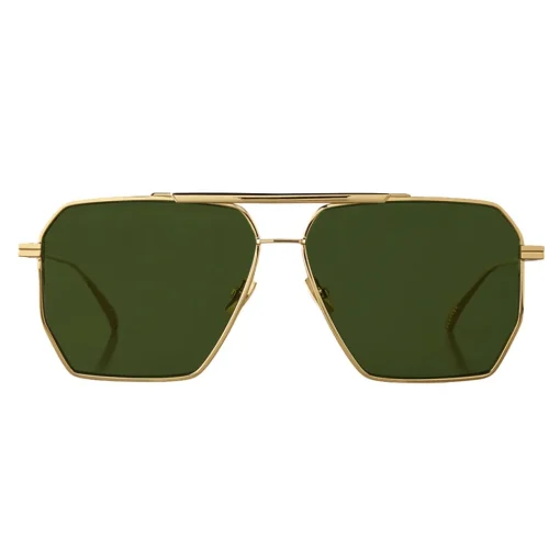 Bottega Veneta - Metal Aviator Sunglasses - Gold Green - Sunglasses - Eyewear - Avvenice^ Sunglasses & Eyewear
