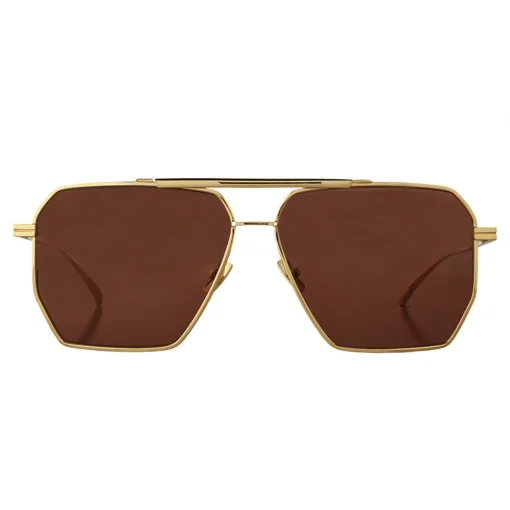 Bottega Veneta - Metal Aviator Sunglasses - Gold Light Brown - Sunglasses - Eyewear - Avvenice^ Sunglasses & Eyewear
