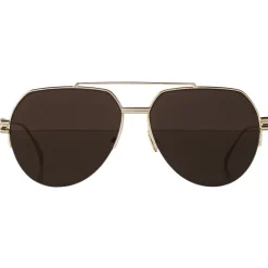 Bottega Veneta - Metal Aviator Sunglasses - Brown Gold - Sunglasses - Eyewear - Avvenice^ Sunglasses & Eyewear