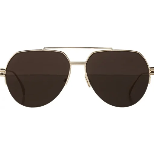Bottega Veneta - Metal Aviator Sunglasses - Brown Gold - Sunglasses - Eyewear - Avvenice^ Sunglasses & Eyewear