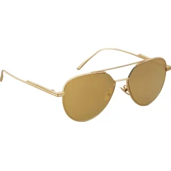 Bottega Veneta - Metal Aviator Sunglasses - Shiny Gold - Sunglasses - Eyewear - Avvenice^ Sunglasses & Eyewear