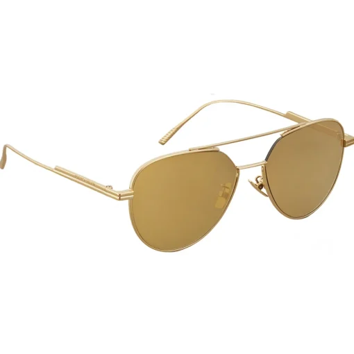 Bottega Veneta - Metal Aviator Sunglasses - Shiny Gold - Sunglasses - Eyewear - Avvenice^ Sunglasses & Eyewear