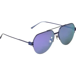 Bottega Veneta - Metal Aviator Sunglasses - Blue - Sunglasses - Eyewear - Avvenice