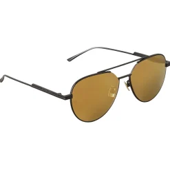 Bottega Veneta - Metal Aviator Sunglasses - Black Gold - Sunglasses - Eyewear - Avvenice