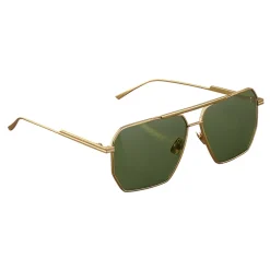 Bottega Veneta - Metal Aviator Sunglasses - Gold Green - Sunglasses - Eyewear - Avvenice^ Sunglasses & Eyewear