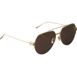 Bottega Veneta - Metal Aviator Sunglasses - Brown Gold - Sunglasses - Eyewear - Avvenice^ Sunglasses & Eyewear