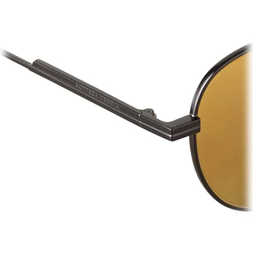 Bottega Veneta - Metal Aviator Sunglasses - Black Gold - Sunglasses - Eyewear - Avvenice