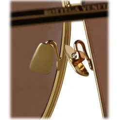 Bottega Veneta - Metal Aviator Sunglasses - Gold Light Brown - Sunglasses - Eyewear - Avvenice^ Sunglasses & Eyewear