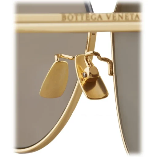 Bottega Veneta - Metal Aviator Sunglasses - Shiny Gold - Sunglasses - Eyewear - Avvenice^ Sunglasses & Eyewear