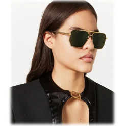 Bottega Veneta - Metal Aviator Sunglasses - Gold Green - Sunglasses - Eyewear - Avvenice^ Sunglasses & Eyewear