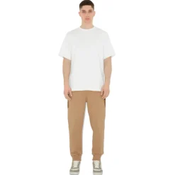 Burberry - Check Panel Cotton Blend Jogging Pants - Camel - Exclusive Collection - Avvenice^ Trousers