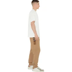 Burberry - Check Panel Cotton Blend Jogging Pants - Camel - Exclusive Collection - Avvenice^ Trousers