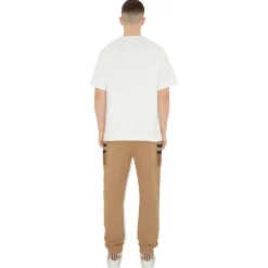 Burberry - Check Panel Cotton Blend Jogging Pants - Camel - Exclusive Collection - Avvenice^ Trousers