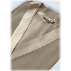 by Dariia Day - Long Silk Robe - French Beige - Fashion - New Collection - Mulberry Silk - Artisan Silk Robe - Luxury - Avvenice^ Shirts