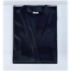 by Dariia Day - Long Silk Robe - Midnight Black - Fashion - New Collection - Mulberry Silk - Artisan Silk Robe - Luxury - Avvenice