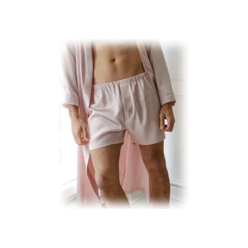 by Dariia Day - Silk Boxers - Blush Pink - Mulberry Silk - Artisan Silk Boxers - Luxury - Avvenice^ Swimwear