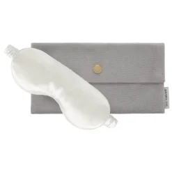 by Dariia Day - Silk Eyemask - Powder White - Bedding - Home - Mulberry Silk - Artisan Silk Eyemask - Luxury - Avvenice