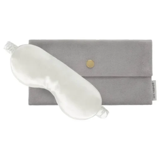 by Dariia Day - Silk Eyemask - Powder White - Bedding - Home - Mulberry Silk - Artisan Silk Eyemask - Luxury - Avvenice