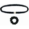by Dariia Day - Silk Headband and Scrunchie Set - Midnight Black - Mulberry Silk - Silk Headband and Scrunchie - Luxury - Avvenice^ Other Accessories